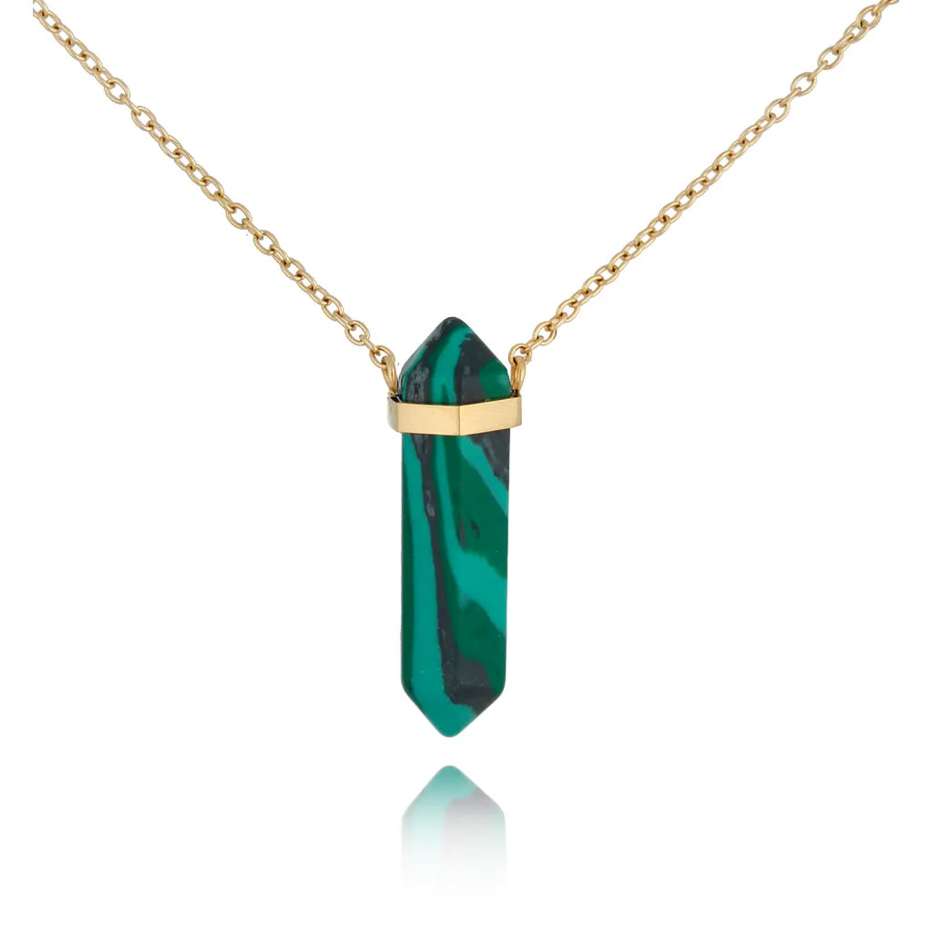 Malachite Stone Necklace Summer Breeze