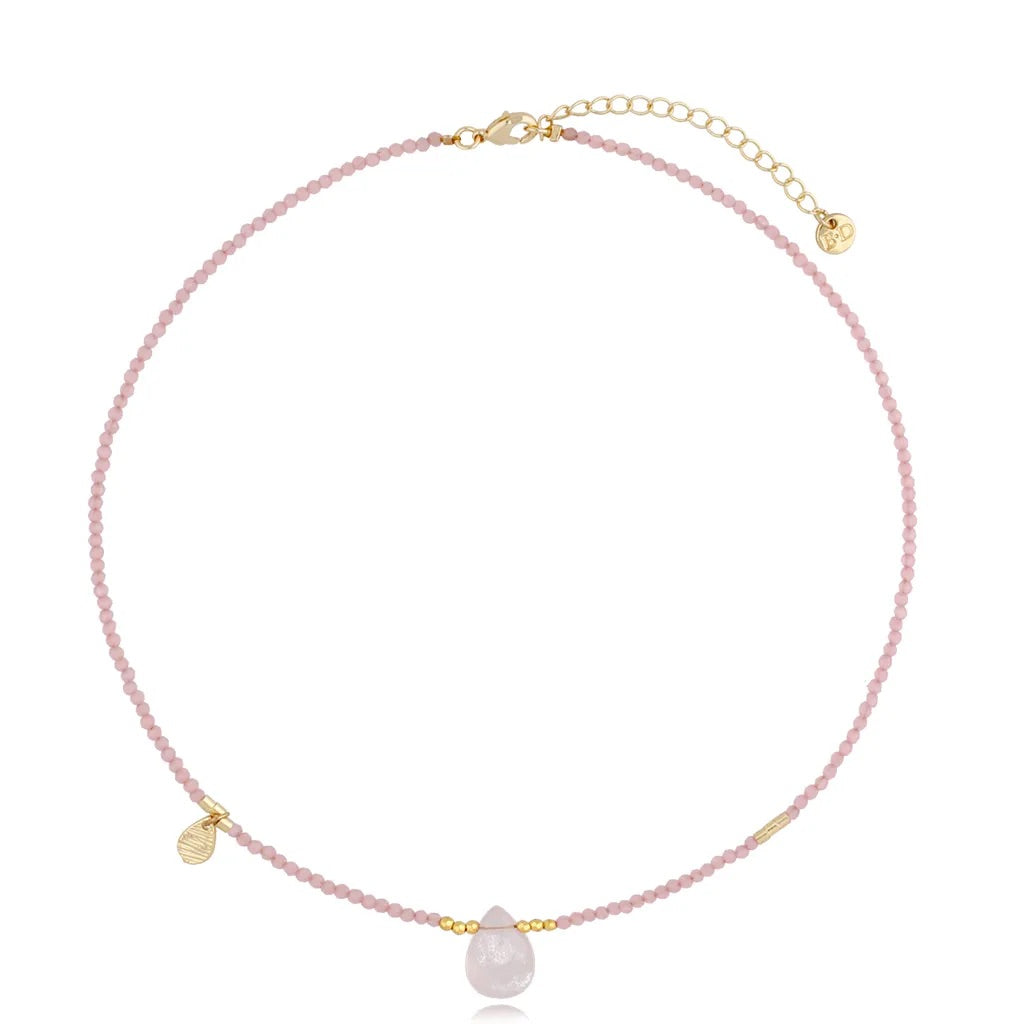 Pink Quartz Dainty Necklace