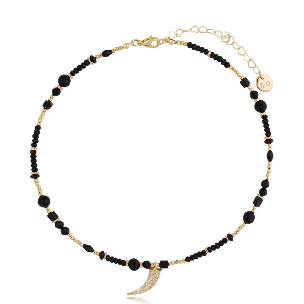 Lucky Horn Black Necklace