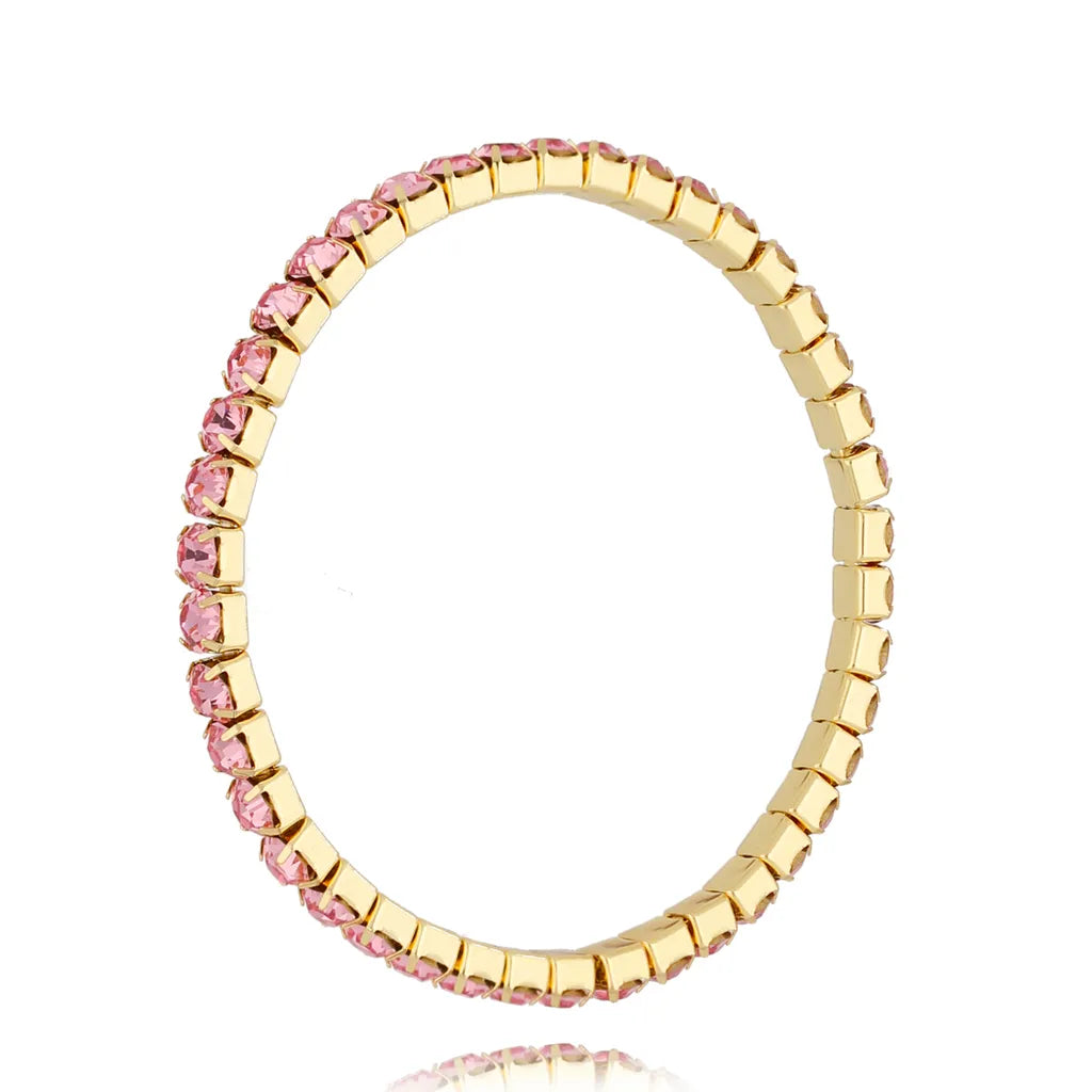 Pink Crystal Gold Bracelet