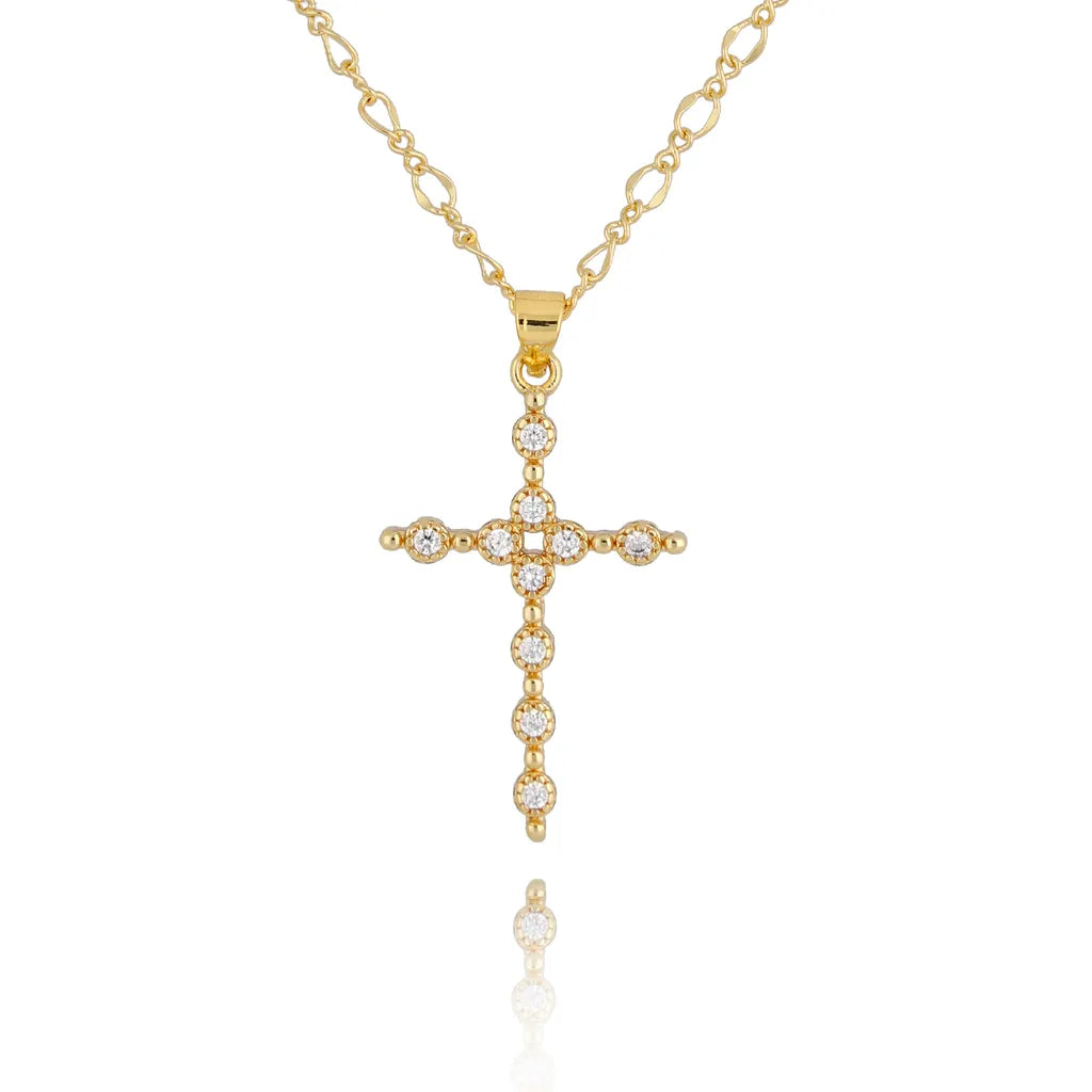 White Cross Madeline Necklace