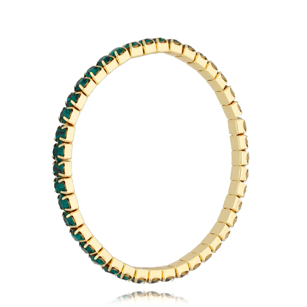 Green Crystals Gold Bracelet