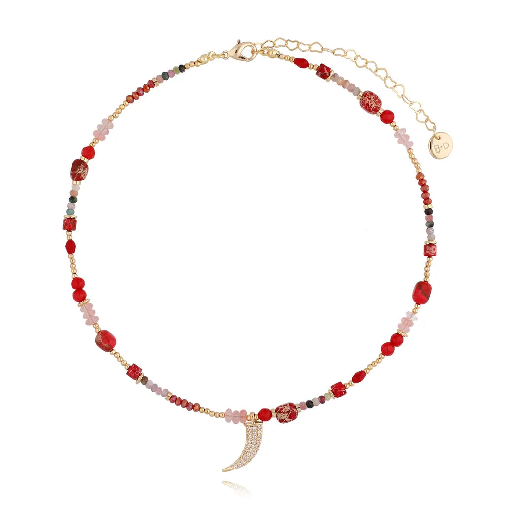 Lucky Horn Red Necklace