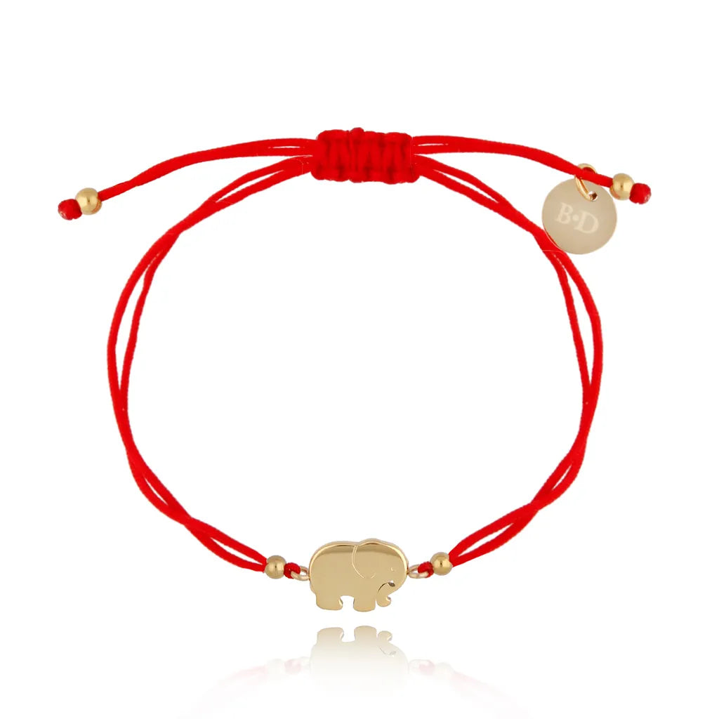 Red Bracelet with Elephant Memory