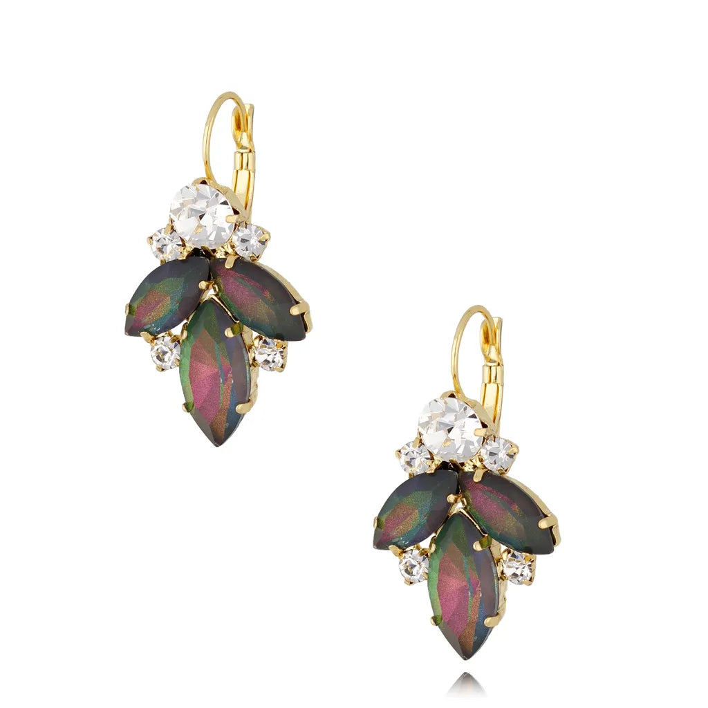 May Pink Green Crystal Earrings