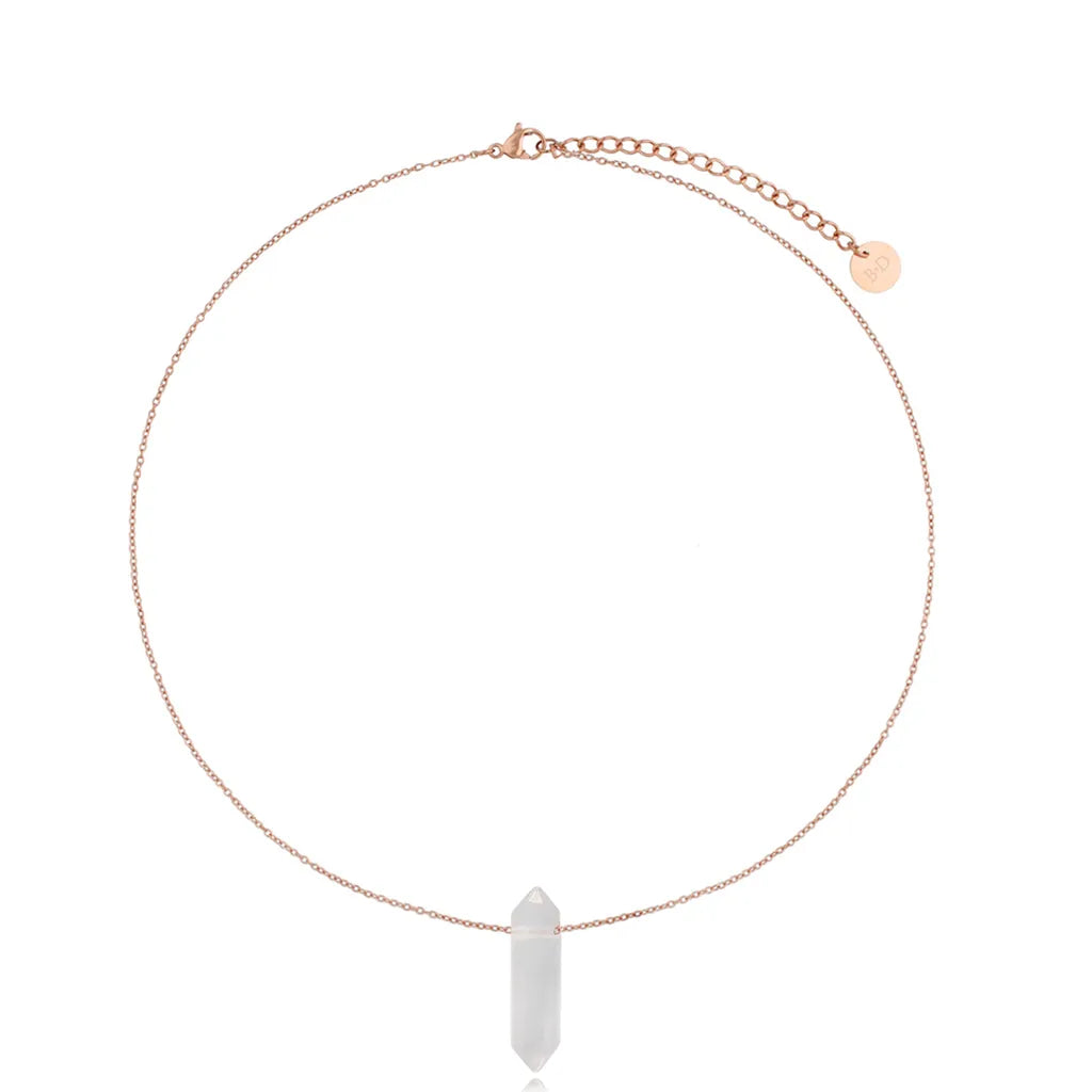 Rose Gold Mountain Stone Dainty Necklace