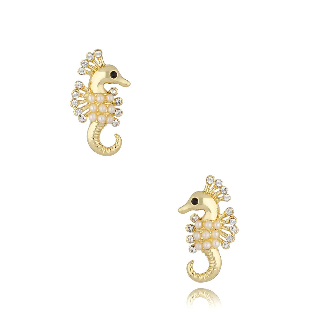 Seahorse Pearl Studs