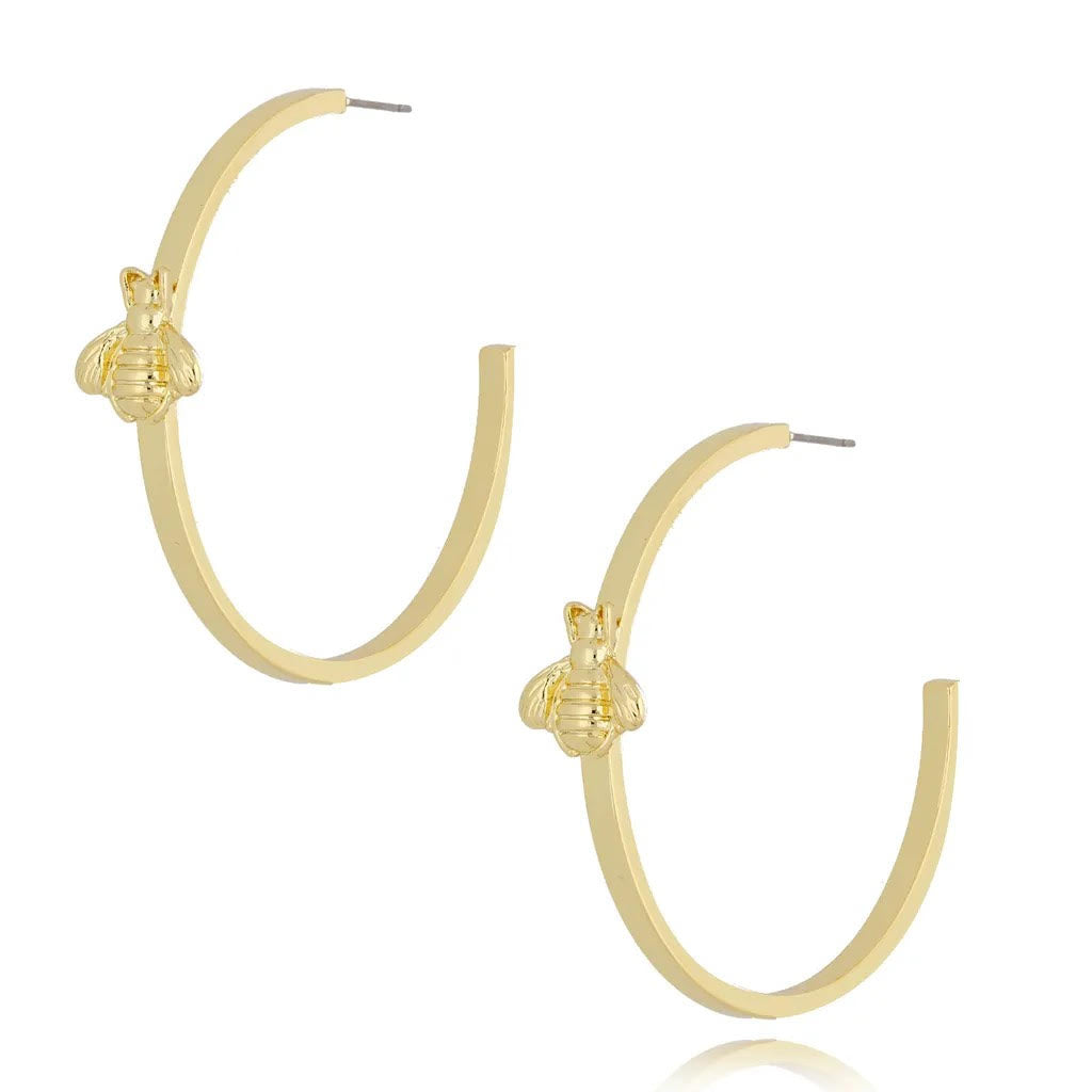 Bee Gold Hoops