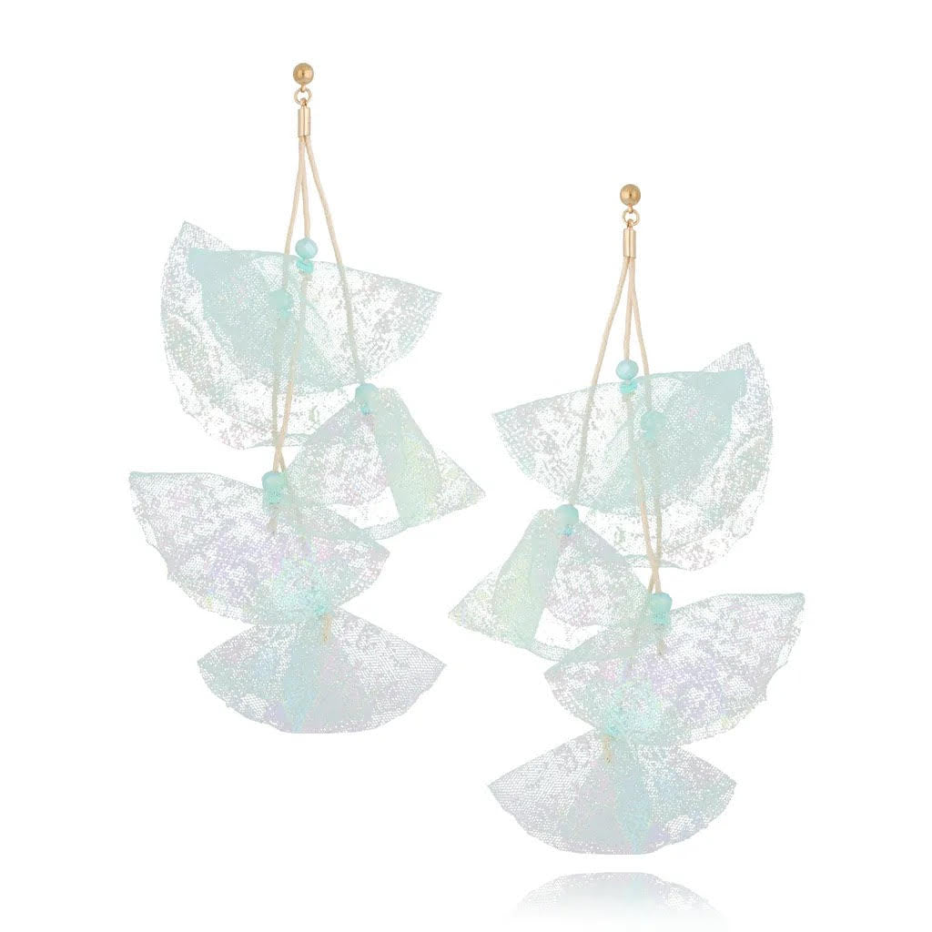 Iridescent Mint Blossom Earrings