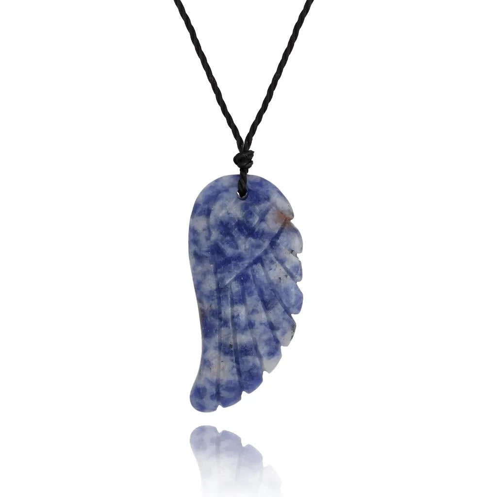 Sodalite Wing Pendent Adjustable Necklace