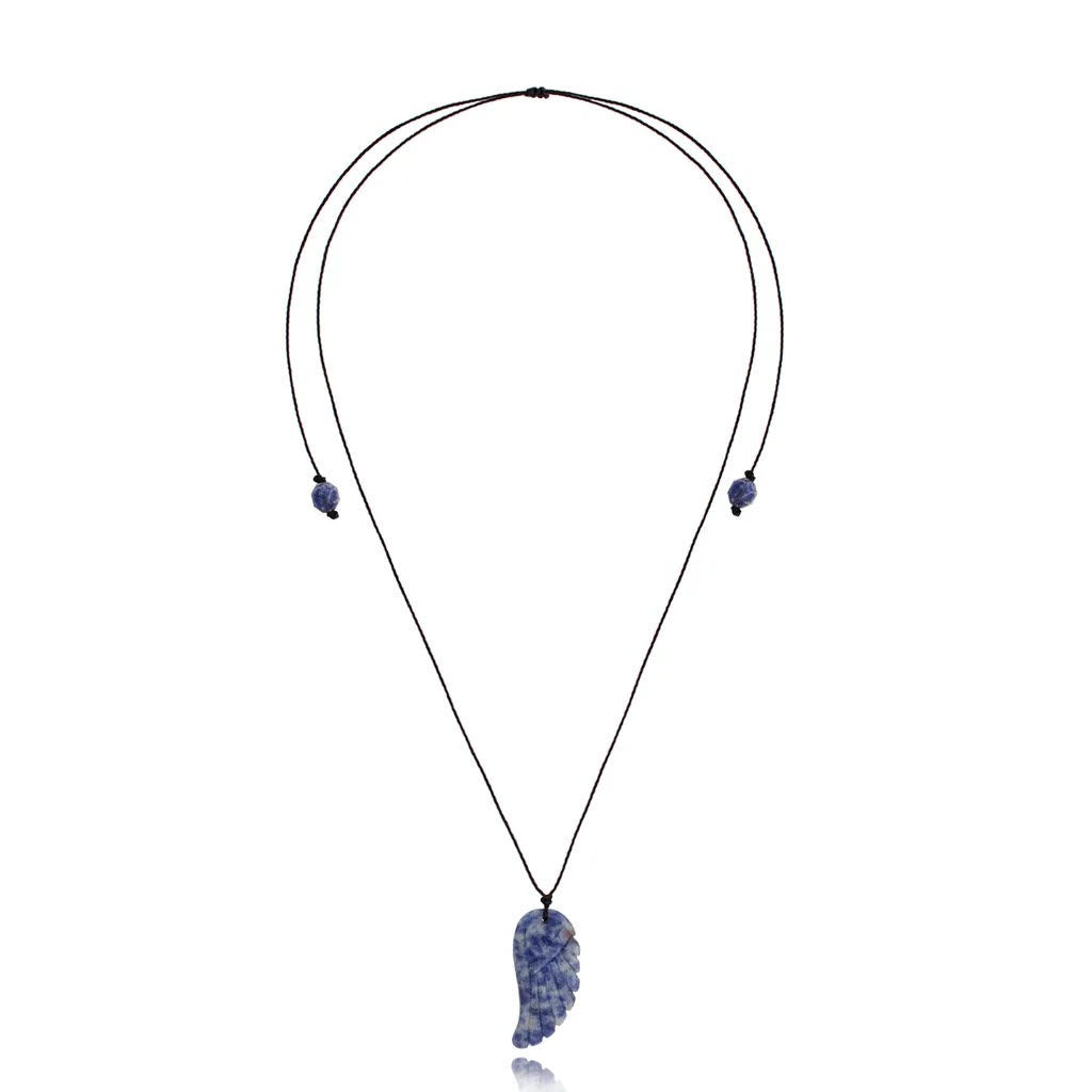 Sodalite Wing Pendent Adjustable Necklace